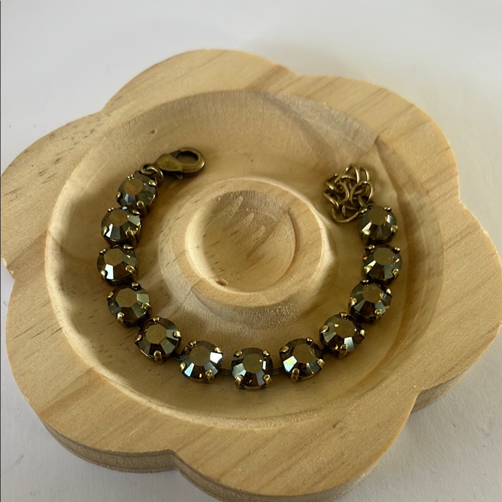 Swarovski Crystal Vintage Brass Bracelet